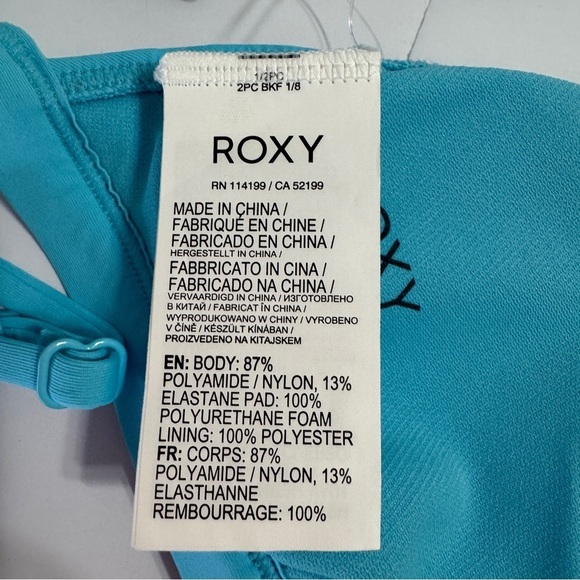 ROXY Bikini Top Small Blue “Bachelor Button” | Beach Classics Fixed Triangle - Picture 5 of 6